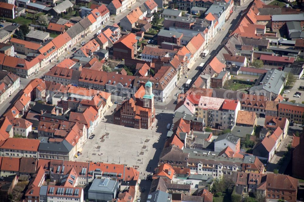 Aerial photograph Wittstock - The historic town of Wittstock in Brandenburg