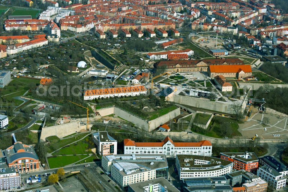 Erfurt from the bird's eye view: Tourist attraction and sightseeing Petersberg in the district Altstadt in Erfurt in the state Thuringia, Germany