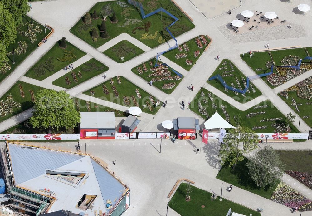 Erfurt from above - Tourist attraction and sightseeing Petersberg in the district Altstadt in Erfurt in the state Thuringia, Germany