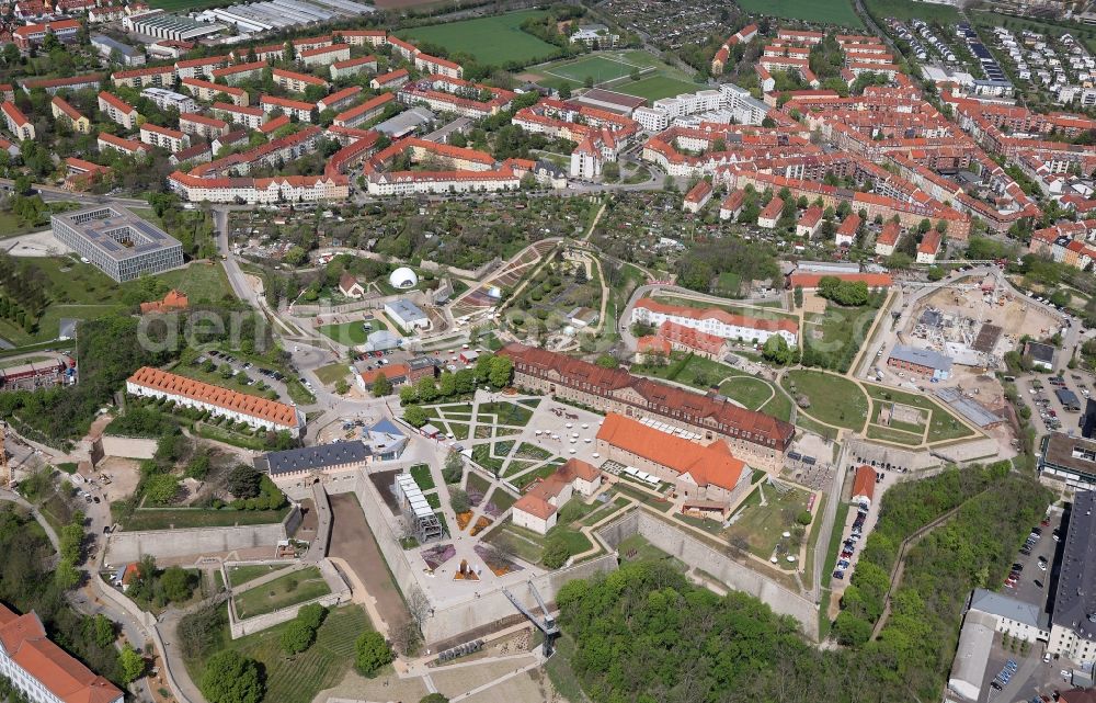 Aerial image Erfurt - Tourist attraction and sightseeing Petersberg in the district Altstadt in Erfurt in the state Thuringia, Germany