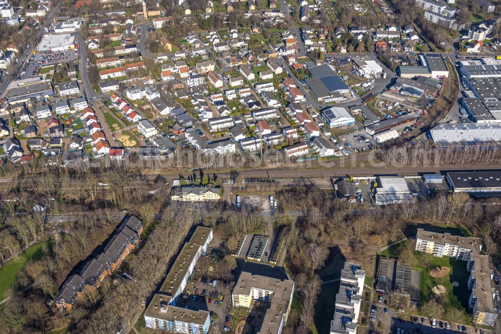 Unna from the bird's eye view: Historic station building of the Deutsche Bahn Unna-Koenigsborn in Unna in the federal state North Rhine-Westphalia, Germany