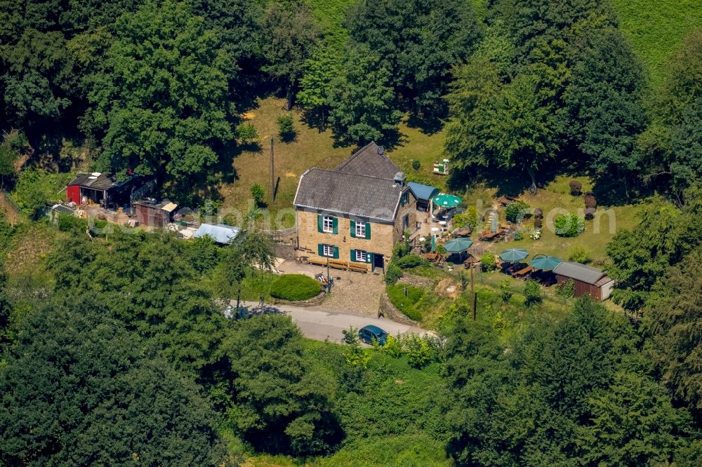 Aerial image Witten - Historical miner's building in Muttental valley in the Bommern part of Witten in the state of North Rhine-Westphalia