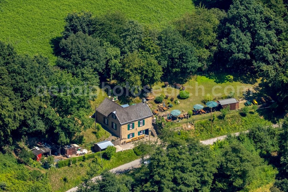 Witten from above - Historical miner's building in Muttental valley in the Bommern part of Witten in the state of North Rhine-Westphalia