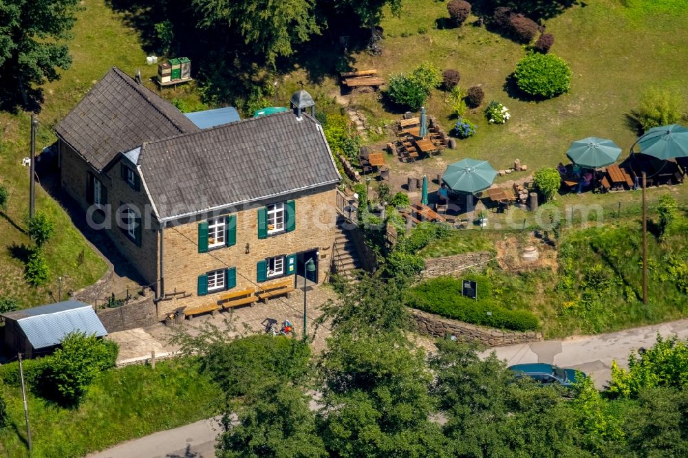 Aerial image Witten - Historical miner's building in Muttental valley in the Bommern part of Witten in the state of North Rhine-Westphalia