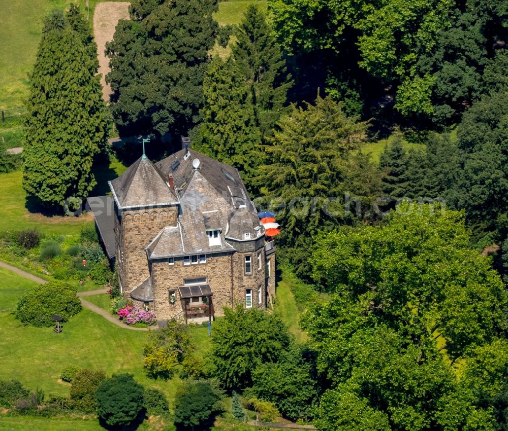 Witten from the bird's eye view: Historical residential building and mansion on the premises of the horse riding facilities Nils Altenbernd in Witten in the state of North Rhine-Westphalia