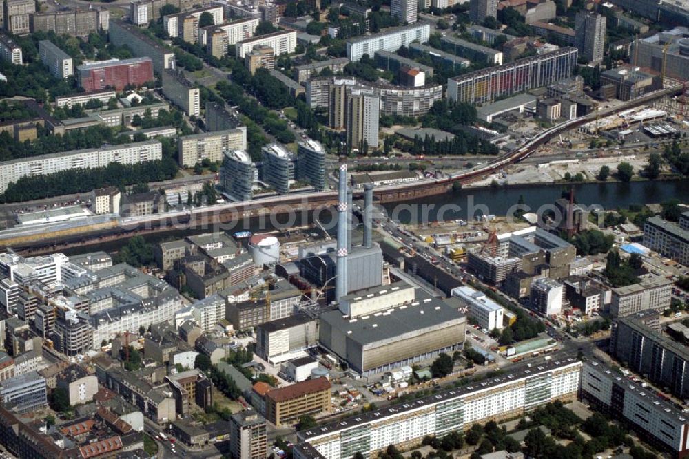 Aerial photograph Berlin / Mitte - HKW, Büro- und Geschaftsgebäude Jannowitzbrücke in Berlin / Mitte 1995