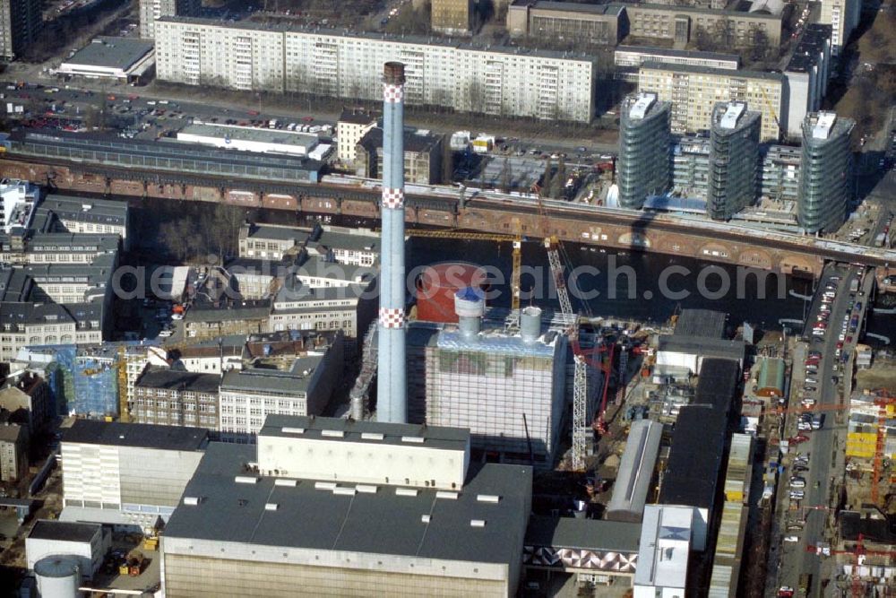 Aerial image Berlin / Mitte - HKW an der Jannowitzbrücke in Berlin Mitte 1995