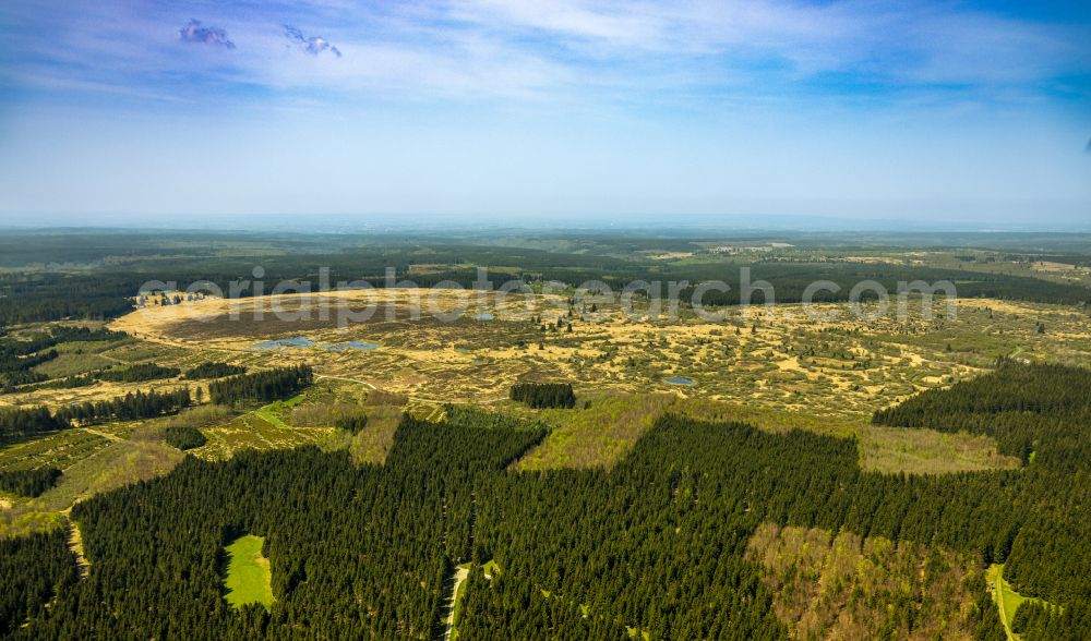 Monschau from the bird's eye view: Landscape plateau of the plateau Hohes Venn on street Plattevenn in Monschau in the state North Rhine-Westphalia, Germany