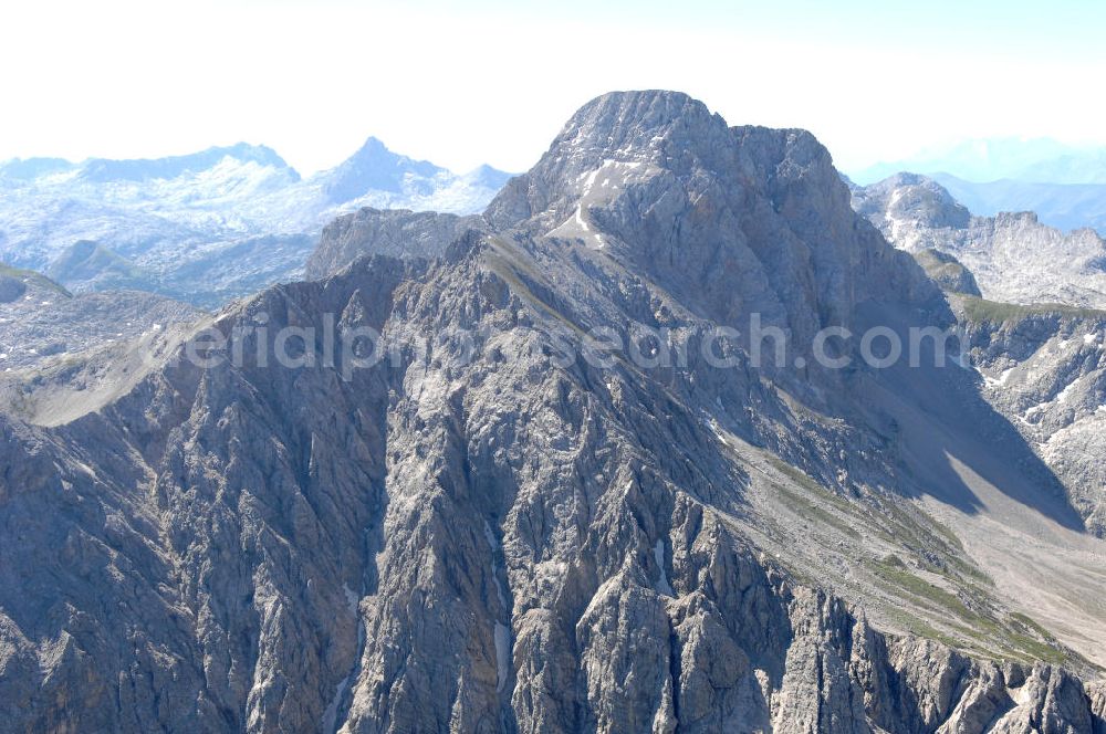 Aerial image Weißbach bei Lofen - Alpenmassiv Hocheisspitz am Nationalpark Berchtesgaden.