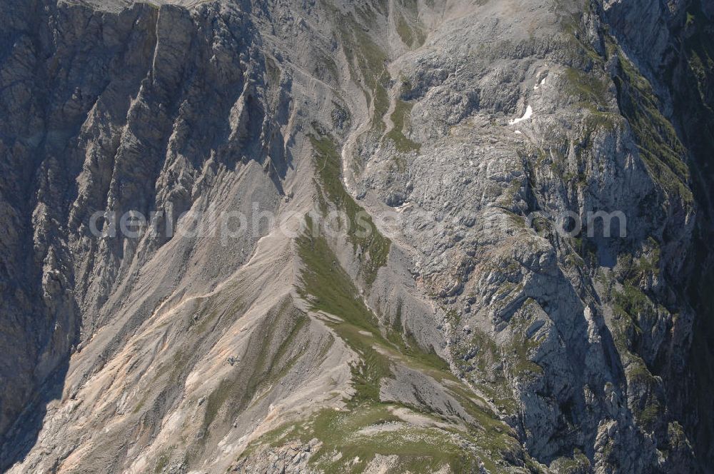 Aerial image Weißbach bei Lofen - Alpenmassiv Hocheisspitz am Nationalpark Berchtesgaden.