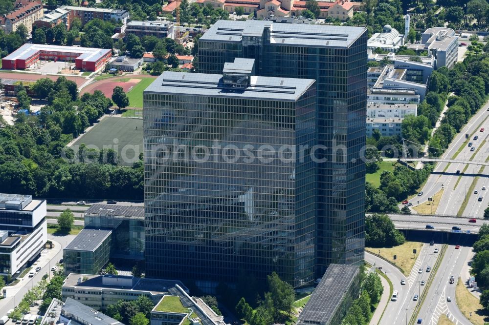 Aerial photograph München - a?? HighLight Towers a?? office building in Munich