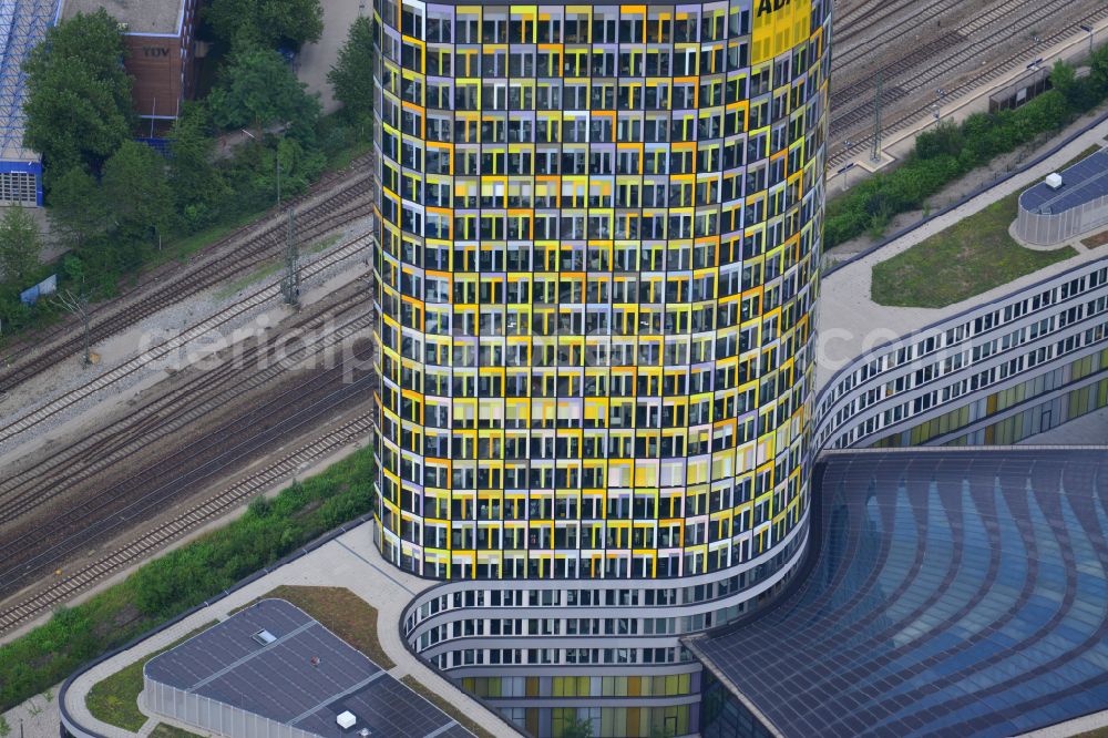 Aerial photograph München - High-rise ensemble of ADAC Zentrale on street Hansastrasse in the district Sendling-Westpark in Munich in the state Bavaria, Germany