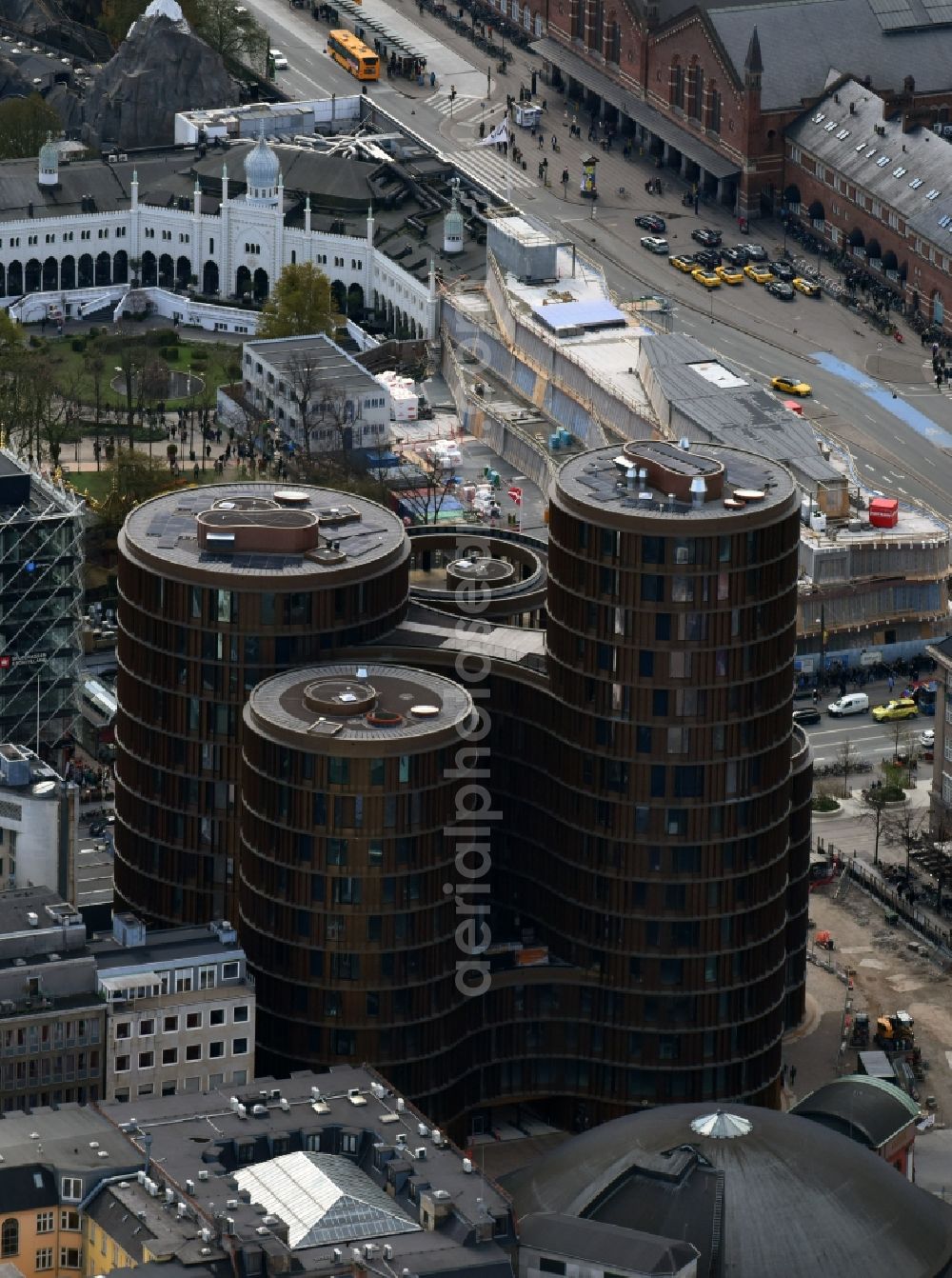 Aerial image Kopenhagen - High-rise ensemble of Axel Towers in Copenhagen in Region Hovedstaden, Denmark