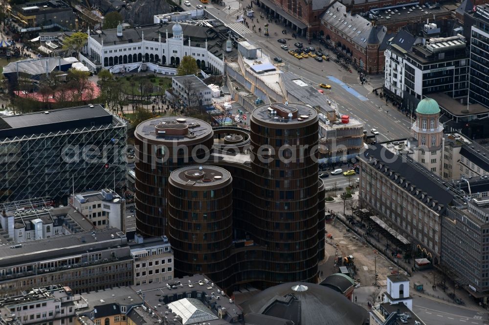 Kopenhagen from above - High-rise ensemble of Axel Towers in Copenhagen in Region Hovedstaden, Denmark