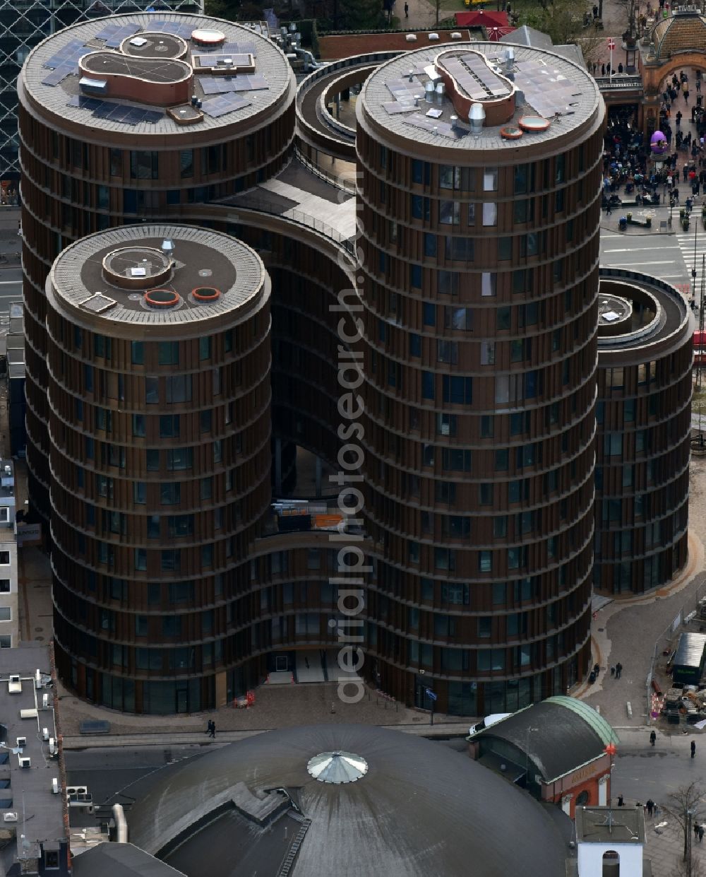 Aerial image Kopenhagen - High-rise ensemble of Axel Towers in Copenhagen in Region Hovedstaden, Denmark