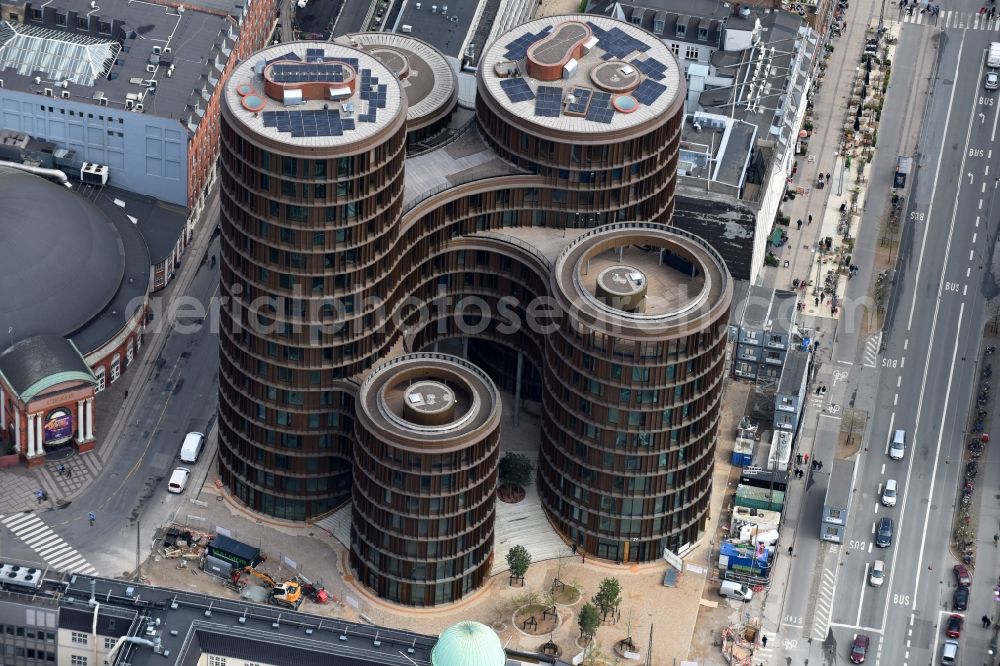 Kopenhagen from above - High-rise ensemble of Axel Towers in Copenhagen in Region Hovedstaden, Denmark