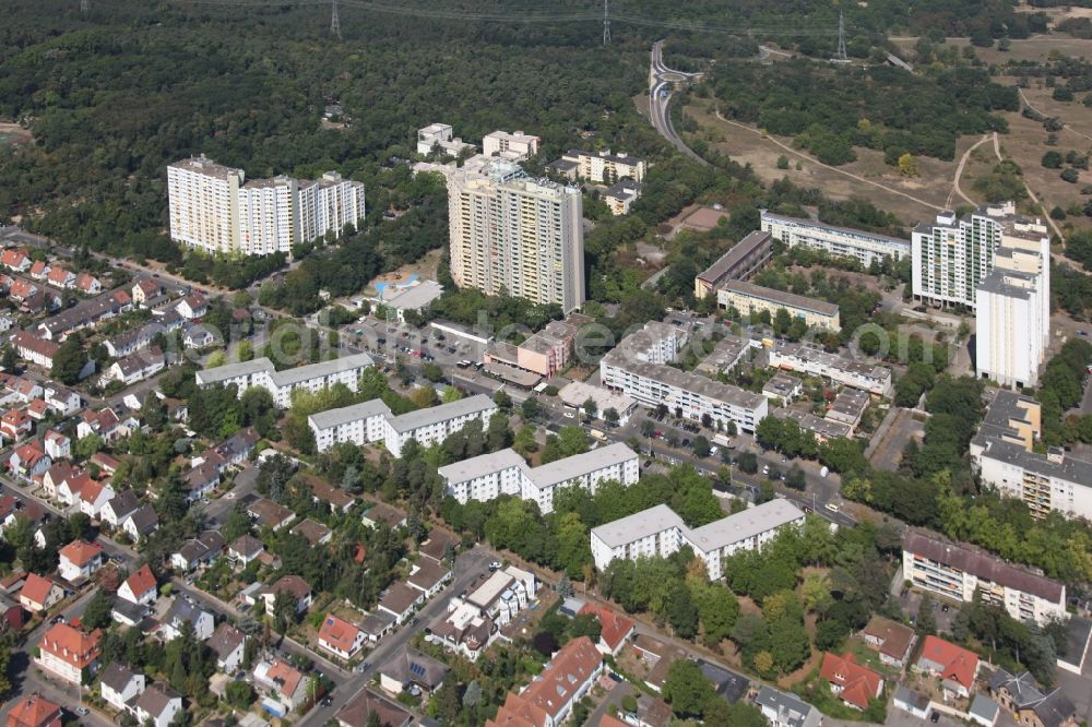 Aerial image Mainz - High-rise ensemble at the Elsa Braendstroem Strasse in Mainz in the state Rhineland-Palatinate