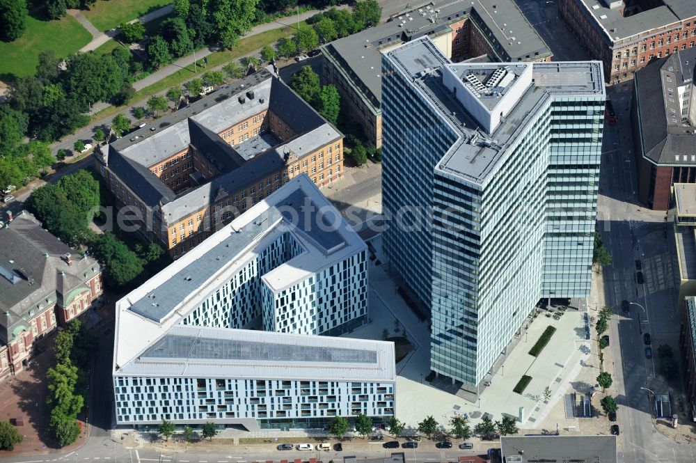 Aerial photograph Hamburg - High-rise ensemble of Emporio-Hochhaus in the district Neustadt in Hamburg, Germany