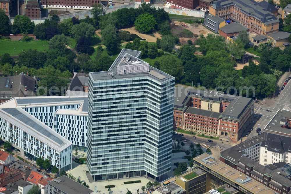 Hamburg from above - High-rise ensemble of Emporio-Hochhaus in the district Neustadt in Hamburg, Germany