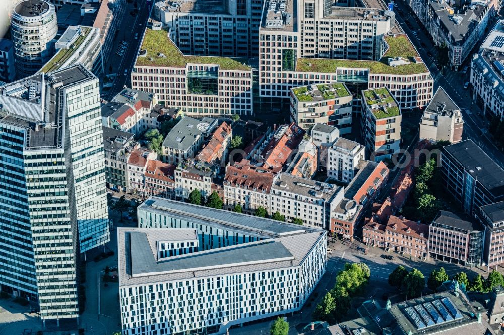 Aerial image Hamburg - High-rise ensemble of Emporio-Hochhaus in the district Neustadt in Hamburg, Germany