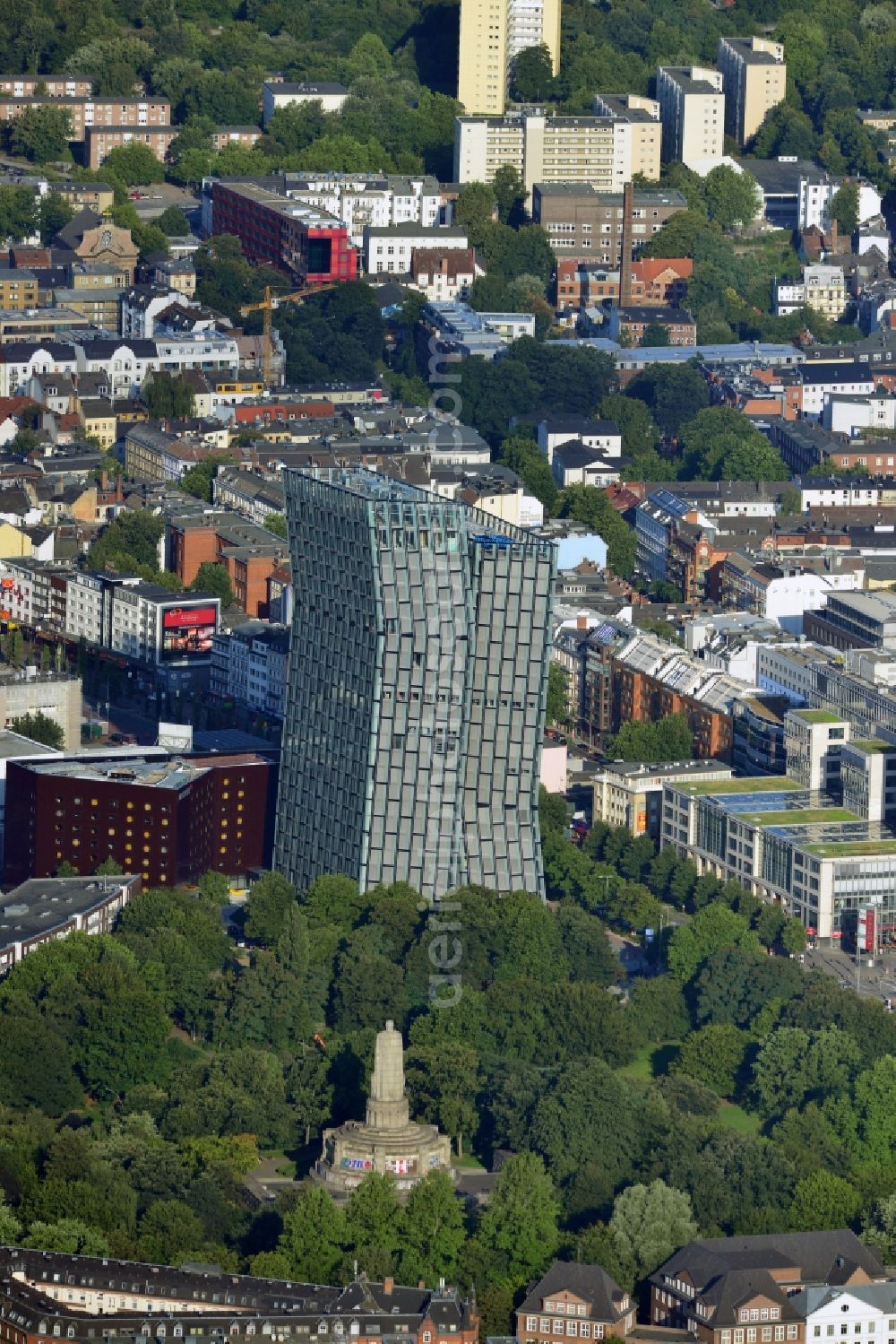 Hamburg from above - Skyscraper - Ensemble - complex Dancing Towers on the Reeperbahn in Hamburg