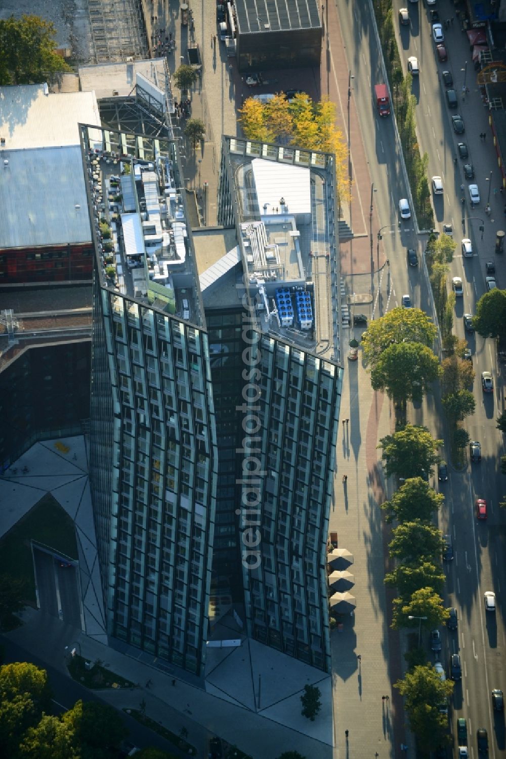 Aerial image Hamburg - Skyscraper - Ensemble - complex Dancing Towers on the Reeperbahn in Hamburg