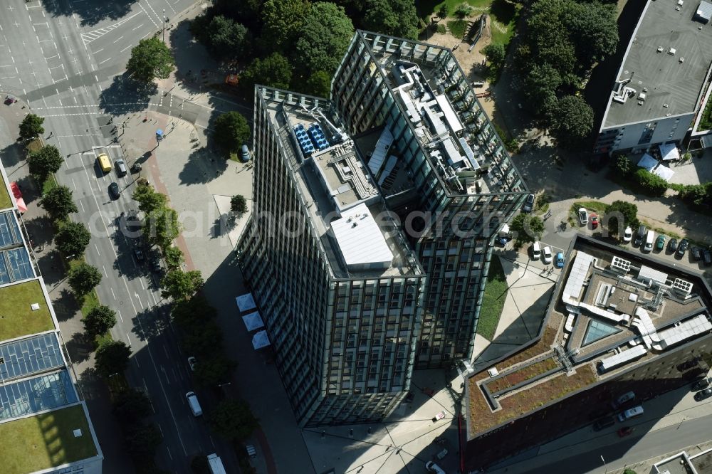 Aerial photograph Hamburg - Skyscraper - Ensemble - complex Dancing Towers on the Reeperbahn in Hamburg