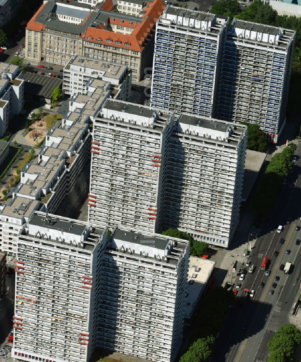 Berlin from above - High-rise ensemble on Leipziger Strasse in the district Mitte in Berlin