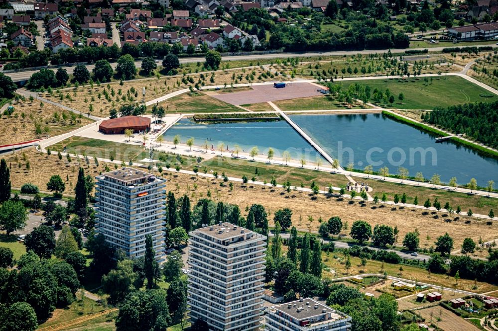 Aerial image Lahr/Schwarzwald - High-rise ensemble of on Roemerstrasse in Lahr/Schwarzwald in the state Baden-Wurttemberg, Germany