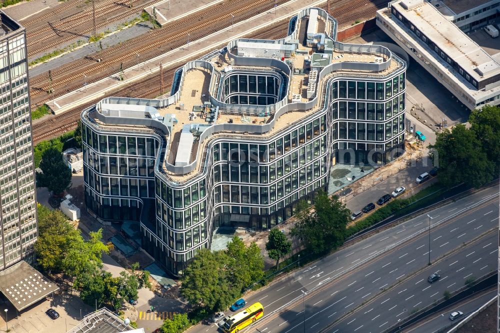 Essen from the bird's eye view: High-rise ensemble of Schenker headquarters in Essen in the state North Rhine-Westphalia