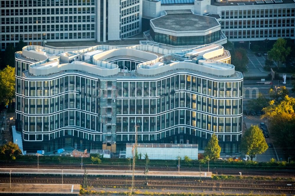 Essen from the bird's eye view: High-rise ensemble of Schenker headquarters in Essen in the state North Rhine-Westphalia