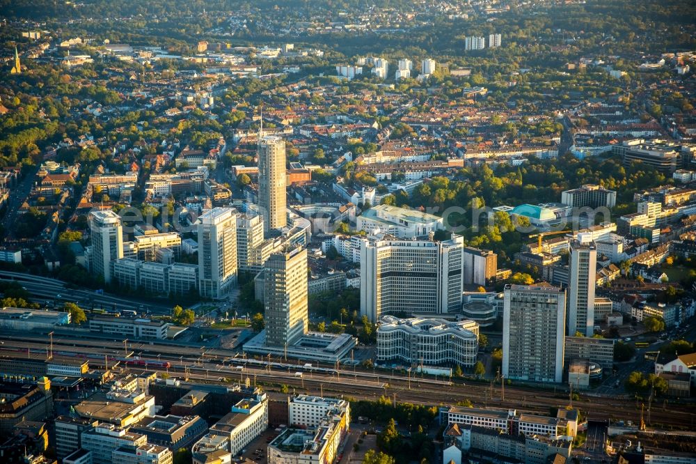 Aerial image Essen - High-rise ensemble of Schenker headquarters in Essen in the state North Rhine-Westphalia