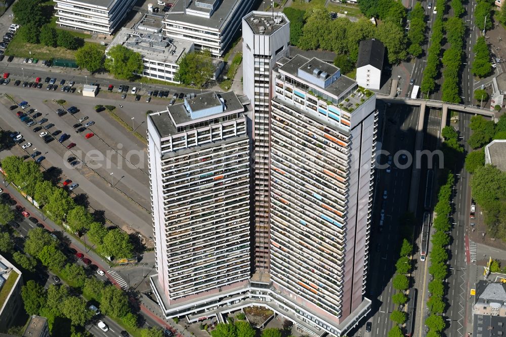 Aerial image Köln - High-rise ensemble of of UNI-Center in Cologne in the state North Rhine-Westphalia, Germany