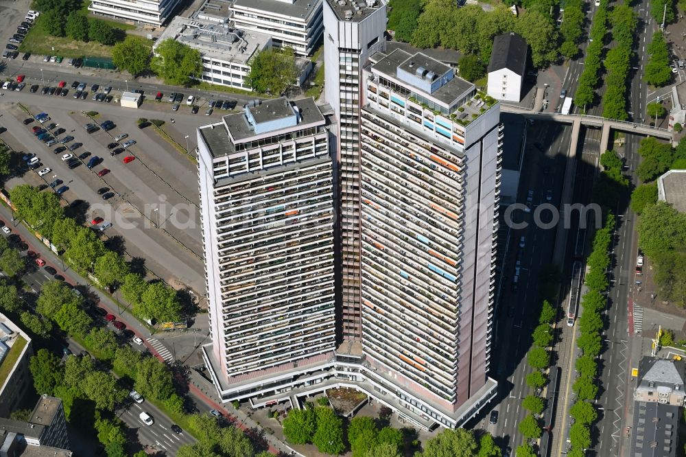 Aerial photograph Köln - High-rise ensemble of of UNI-Center in Cologne in the state North Rhine-Westphalia, Germany