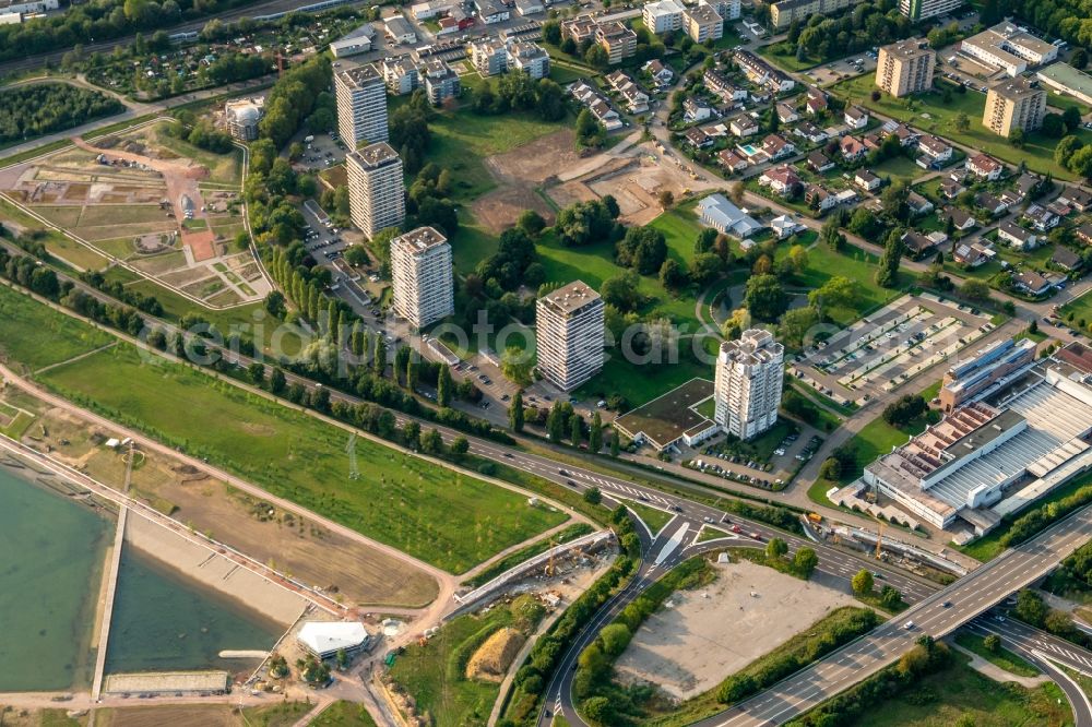 Lahr/Schwarzwald from the bird's eye view: High-rise ensemble of in Westen von in Lahr/Schwarzwald in the state Baden-Wurttemberg, Germany