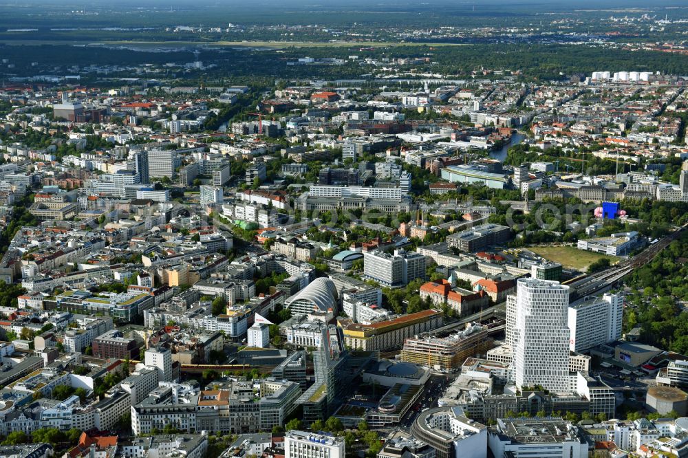 Aerial image Berlin - High-rise ensemble of Zoofenster and Neubau Upper West on Joachinsthaler Strasse - Hardenbergstrasse in Ortsteil Bezirk Charlottenburg in Berlin, Germany