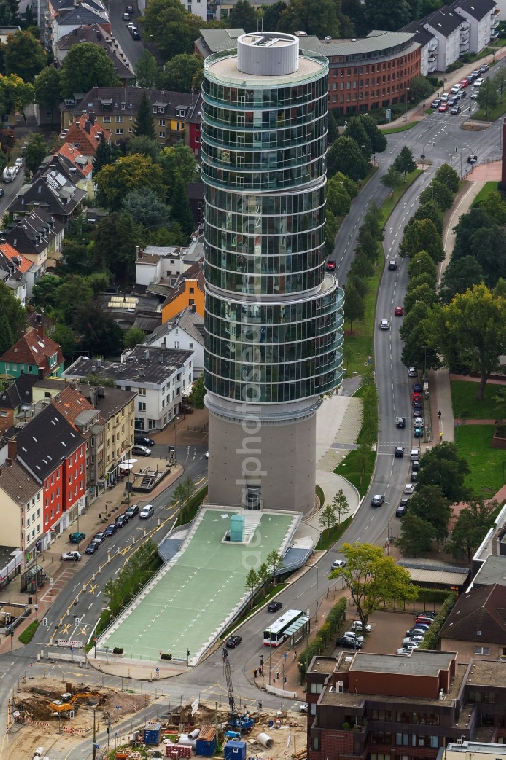 Aerial photograph Bochum - Construction Site at a former bunker at the University Street in Bochum