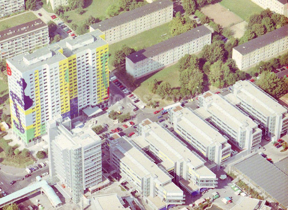 Berlin from above - High-rise building in the residential area Gustavovo-Haus on Franz-Jacob-Strasse in the Lichtenberg district of Berlin, Germany
