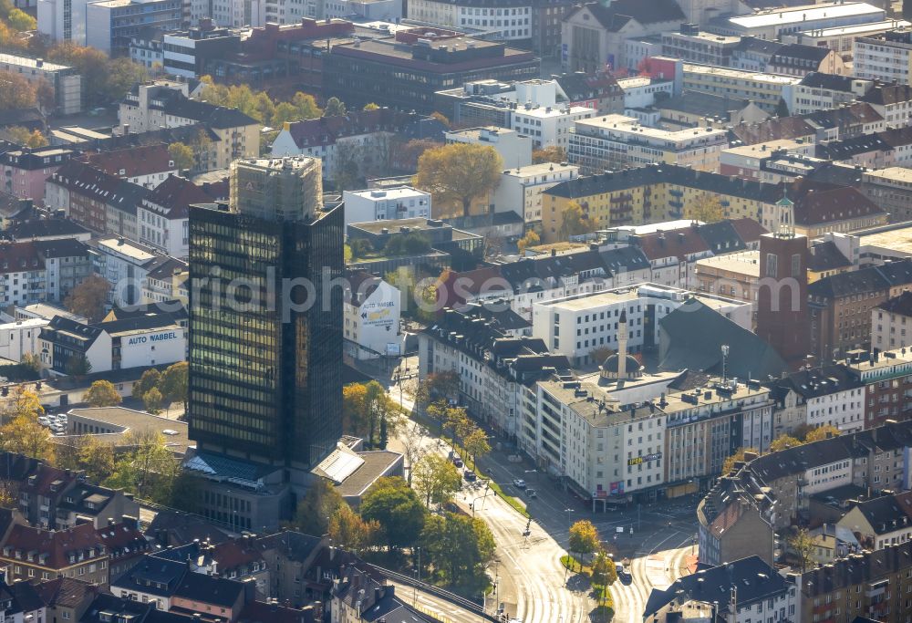 Aerial photograph Hagen - High-rise buildings Agentur fuer Arbeit on Koernerstrasse in Hagen at Ruhrgebiet in the state North Rhine-Westphalia