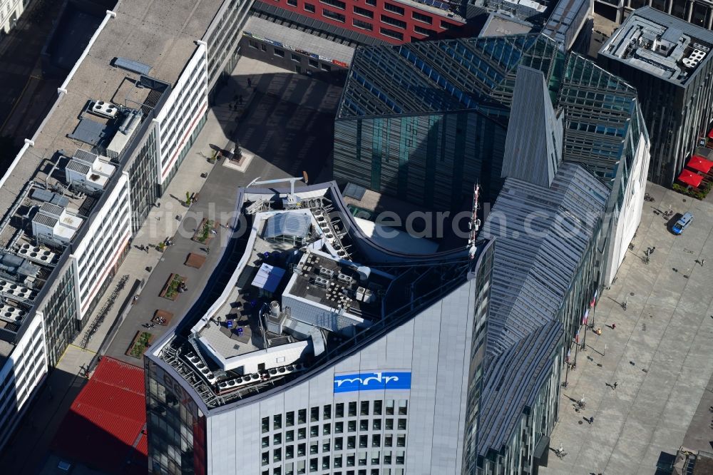 Aerial photograph Leipzig - High-rise buildings City-Hochhaus in Leipzig in the state Saxony