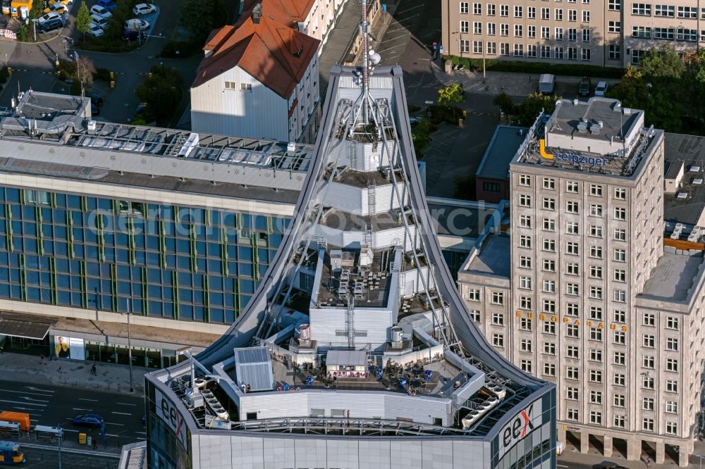 Leipzig from above - High-rise buildings City-Hochhaus in Leipzig in the state Saxony