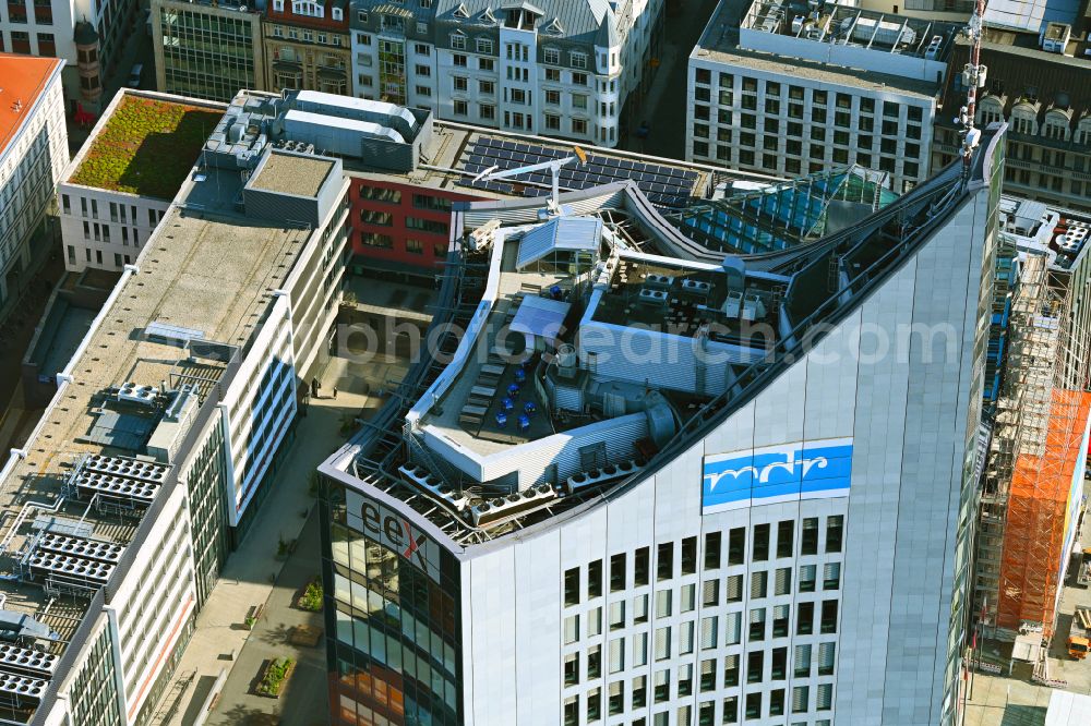 Aerial photograph Leipzig - High-rise buildings City-Hochhaus in Leipzig in the state Saxony