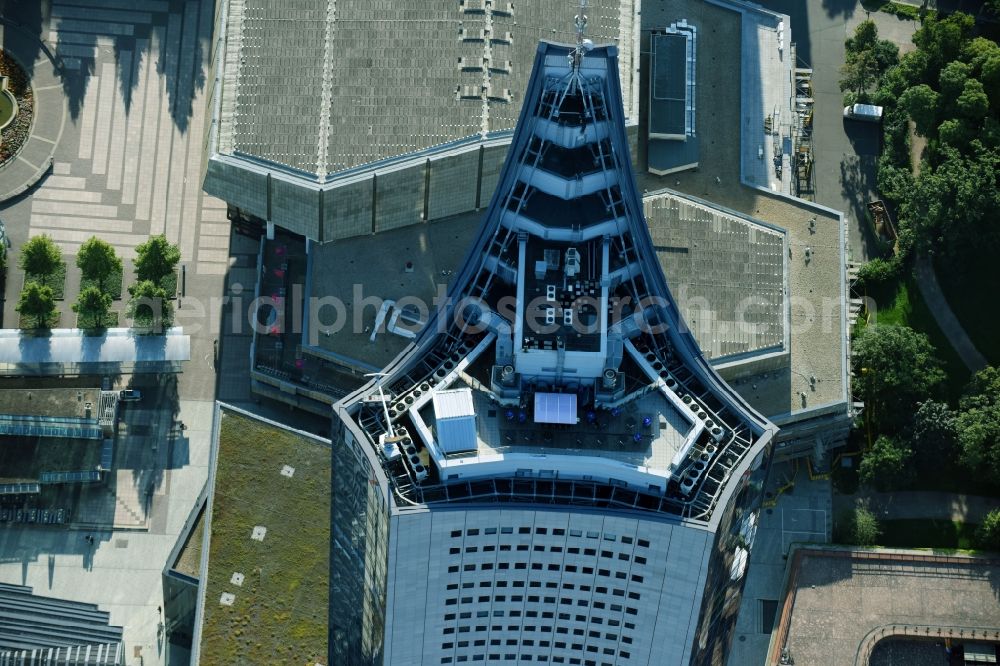 Leipzig from above - High-rise buildings City-Hochhaus in Leipzig in the state Saxony