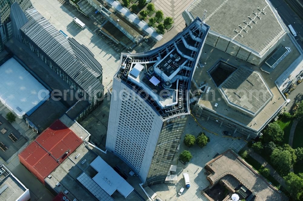 Aerial image Leipzig - High-rise buildings City-Hochhaus in Leipzig in the state Saxony