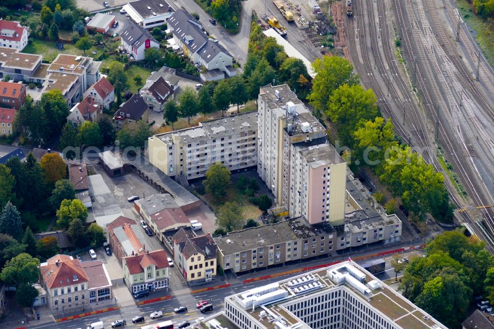 Göttingen from the bird's eye view: High-rise building Groner Landstrasse 9 in Goettingen in the state Lower Saxony, Germany