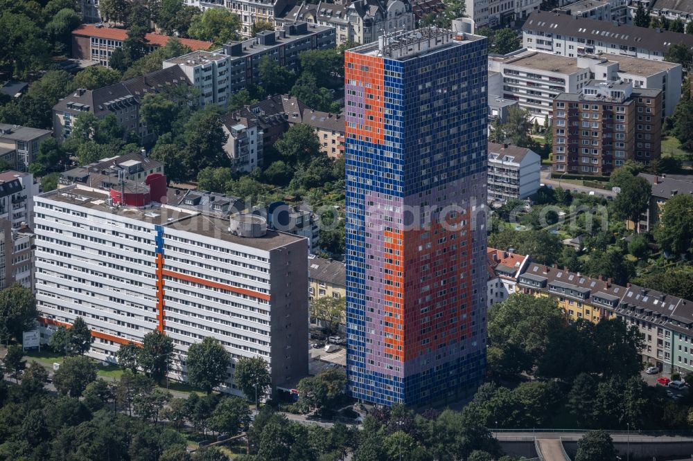 Köln from above - High-rise building Herkules-Hochhaus on Graeffstrasse in Cologne in the state North Rhine-Westphalia, Germany