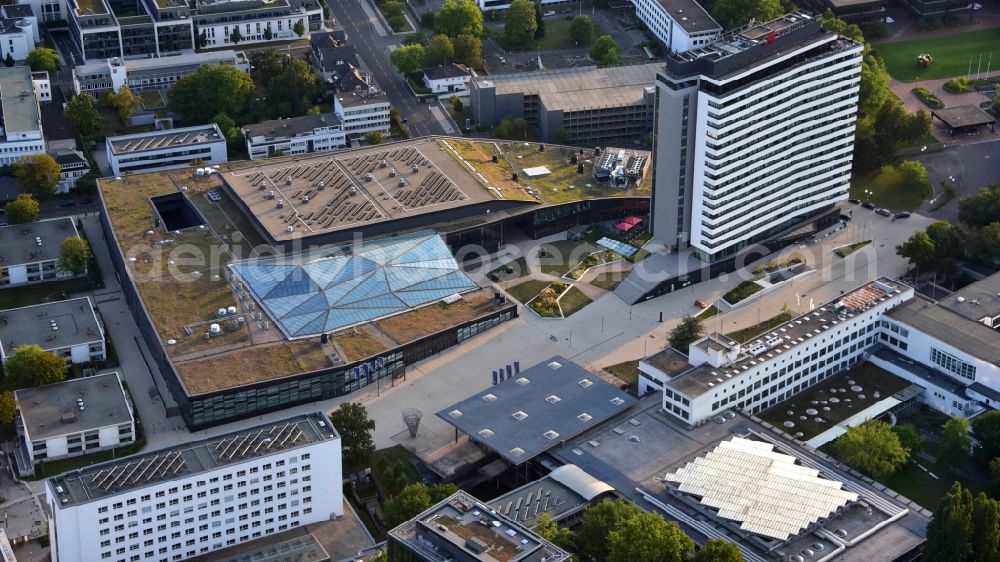 Aerial image Bonn - High-rise building of the hotel complex Bonn Marriott World Conference Hotel on Platz of Vereinten Nationen in Bonn in the state North Rhine-Westphalia, Germany