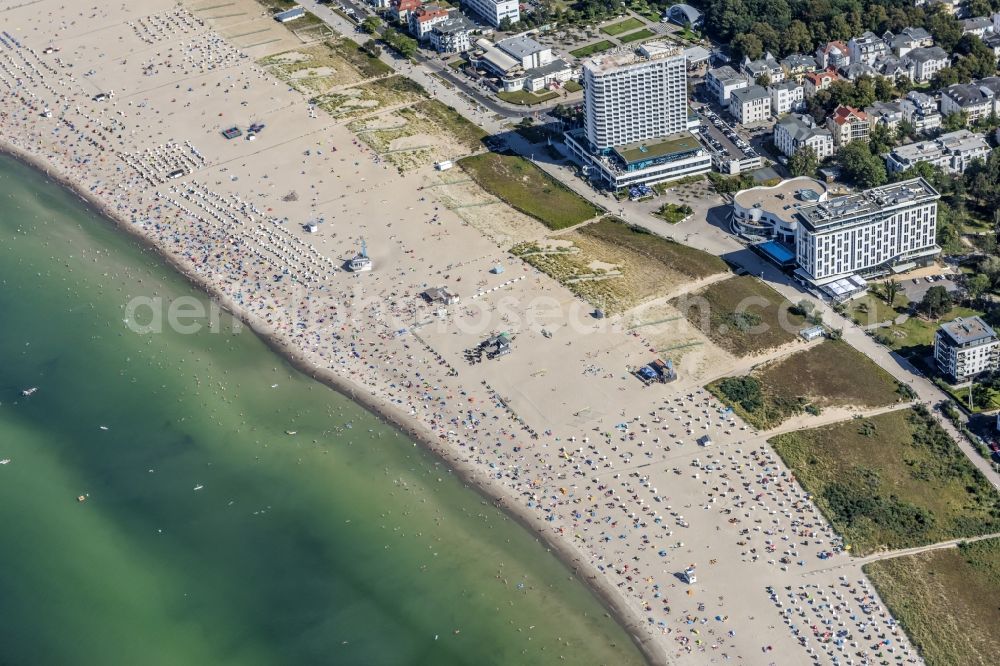 Rostock from above - High-rise building of the hotel complex Hotel NEPTUN on Seestrasse in the district Warnemuende in Rostock in the state Mecklenburg - Western Pomerania, Germany