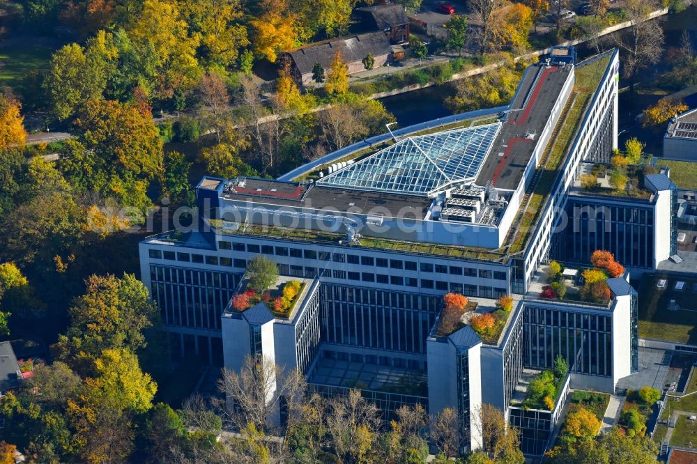 Berlin from above - High-rise building of the hotel complex InterContinental Berlin on Budapester Strasse in Berlin, Germany