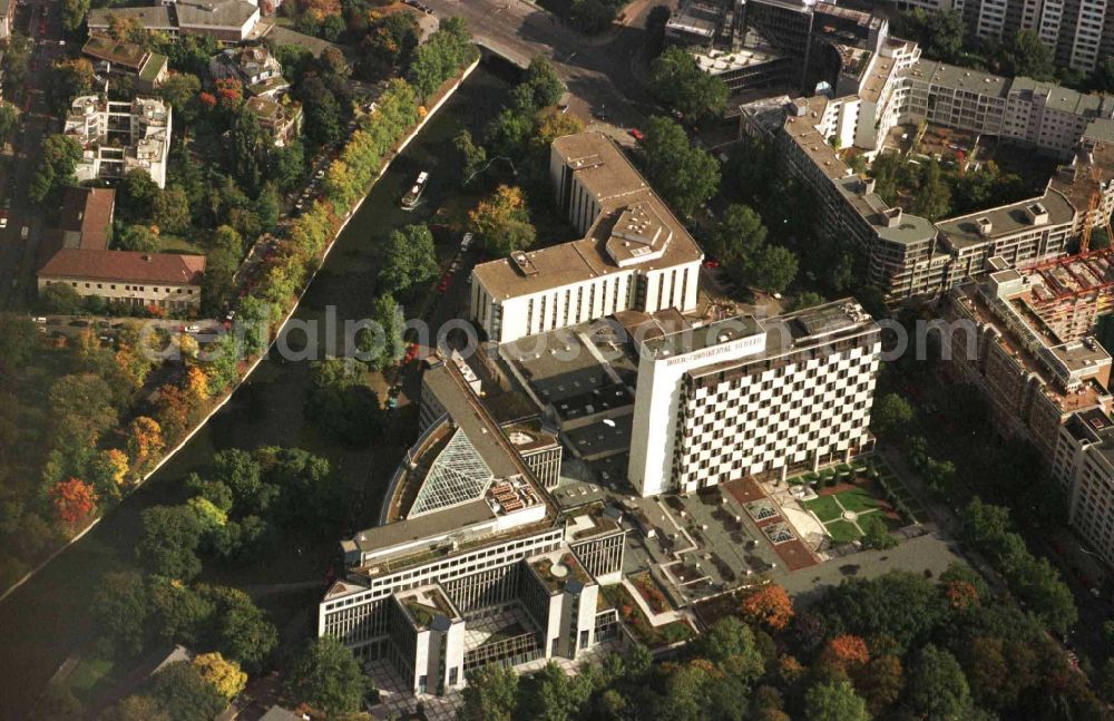 Aerial image Berlin - High-rise building of the hotel complex InterContinental Budapester Strasse in the district Tiergarten in Berlin